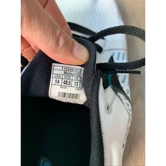 Brooks Adrenaline Gts 21 Mens 14 Running Shoes white blue and black clean mint c - Picture 9 of 10